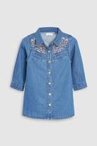 Thumbnail for your product : Next Girls Blue Embroidered Western Shirt Dress (3mths-6yrs)