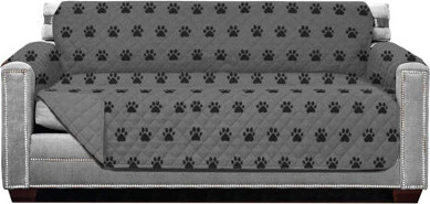 PET SUPPLY PLUS INC Couch Slip Cover With Patented Strap, Cushion Protector, Reversible Stain And Dog Tear Resistant Slipcover, Quilted Microfiber 70'Seat, Washable Cover