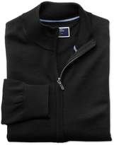 Thumbnail for your product : Black Merino Wool Zip Through Cardigan Size Large by Charles Tyrwhitt