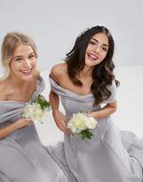 Thumbnail for your product : ASOS Design Bridesmaid Bow Front Soft Maxi Prom Dress