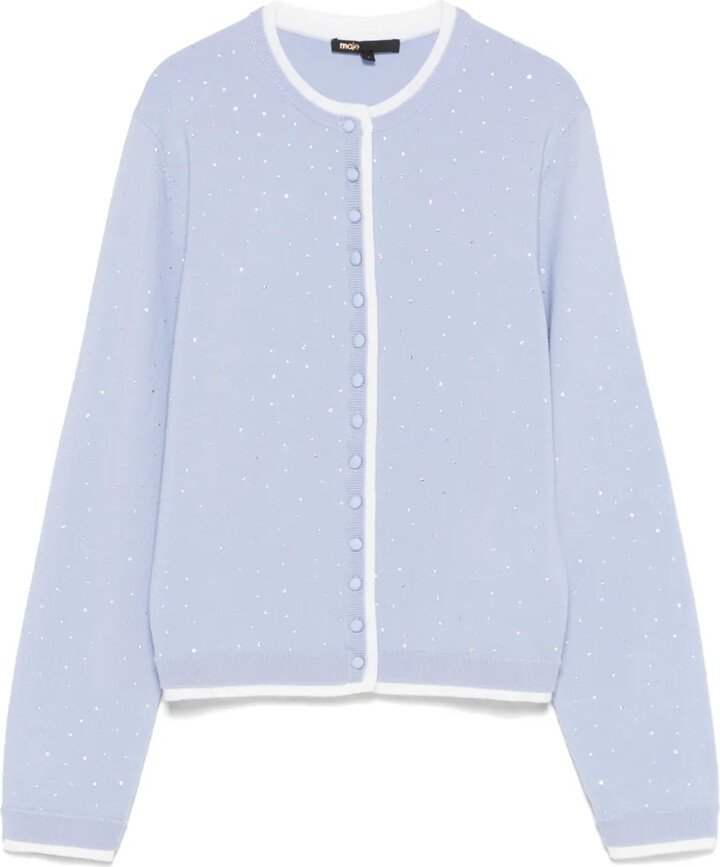 Maje Rhinestone-Embellished Cardigan