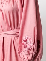 Thumbnail for your product : Innika Choo Floral Embroidered Waist-Tied Dress
