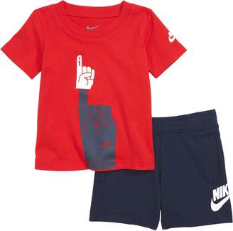Nike Futura Foam Finger Graphic T-Shirt & Knit Shorts Set
