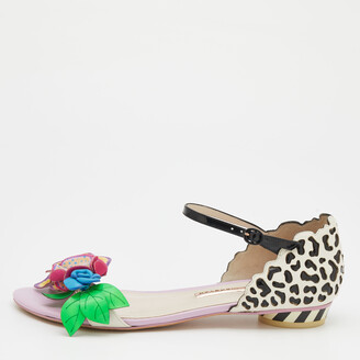 Sophia Webster Multicolor Leather Lilico Embellished Flat Sandals Size 39.5