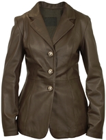 Thumbnail for your product : Forzieri Women's Dark Brown Leather Three-Button Jacket