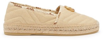 Gucci Pilar Gg Logo Raffia Espadrilles - Womens - Cream
