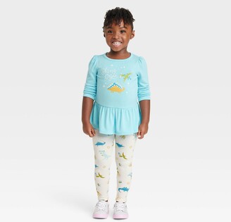 Cat & Jack Toddler Girls' 'Shine Bright' Hanukkah Dinosaur Long Sleeve Cozy  Top and Leggings Set Blue 18M - ShopStyle
