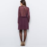 Thumbnail for your product : Soft Grey Long-Sleeved Crêpe Dress Embroidered with Sequins and Beads