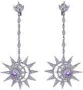 Thumbnail for your product : Wishrocks 14K White Gold Over Sterling Sliver Chain Drop Starbursts Bridal Dangle Earrings