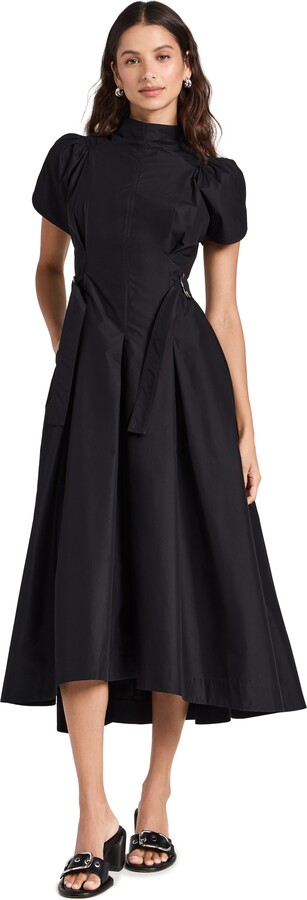 Lucinda Halter Clip Dot Dress in Black