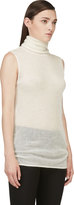 Thumbnail for your product : Helmut Lang Cream Mohair Knit Sleeveless Turtleneck