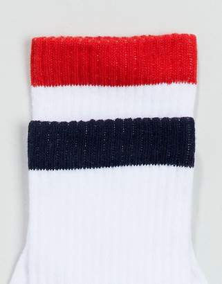 ASOS Design Odd Stripe Ribbed Ankle Socks