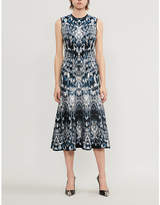 Thumbnail for your product : Alexander McQueen Abstract-print stretch silk-blend dress