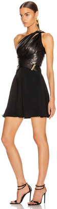 Versace One Shoulder Mini Dress in Black | FWRD