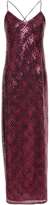 Mason by Michelle Mason Open-back Sequined Tulle Maxi Slip Dress