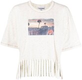 Thumbnail for your product : Ganni photo-print fringed T-shirt