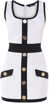Balmain Button Embellished Fitted Dress