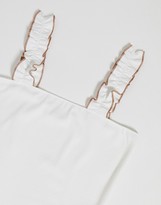 Thumbnail for your product : JDY rib vest with ruffle straps in cream