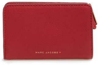 Marc Jacobs Women's Embossed Heart Compact Leather Wallet - Black