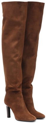 saint laurent over the knee suede boots