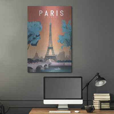Luxe Metal Art 'Paris France' by Omar Escalante Metal Wall Art