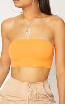Thumbnail for your product : PrettyLittleThing Orange Crepe Bandeau Crop Top