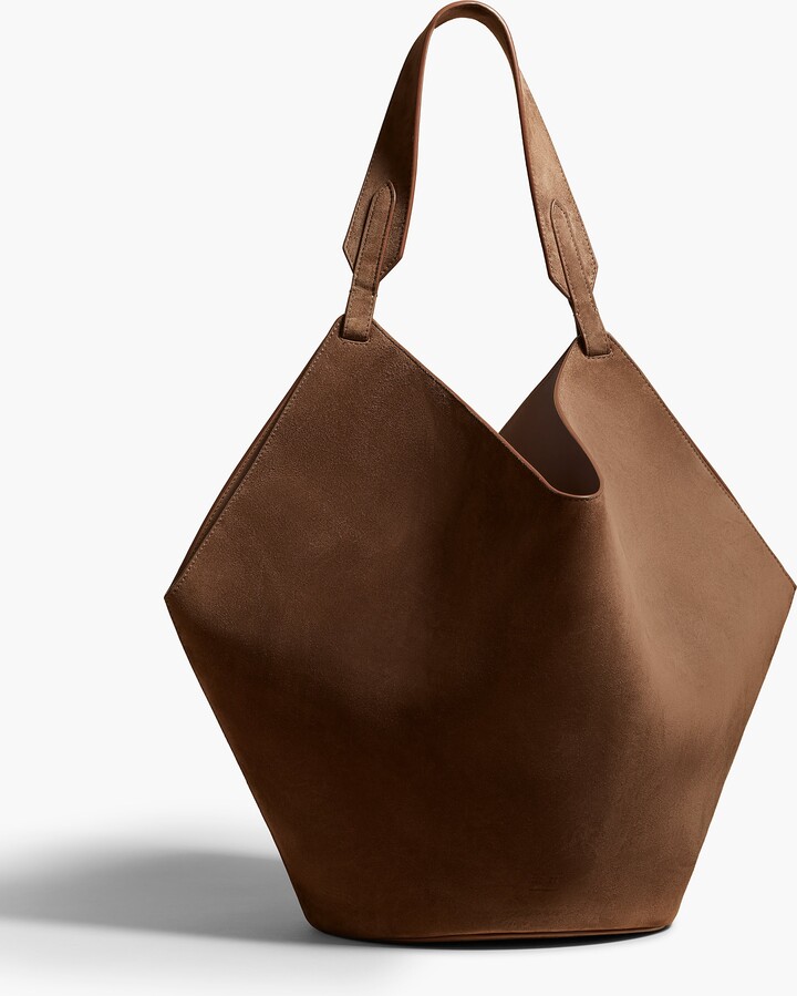 Medium Lotus Tote in Cedar Suede