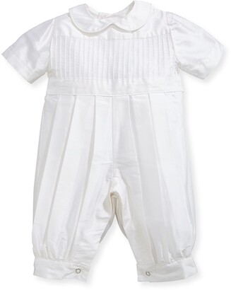 Isabel Garreton Boys' Tucks Silk Christening Playsuit, Size 3-24 Months