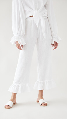 Sleeper Rumba Linen Lounge Suit In White