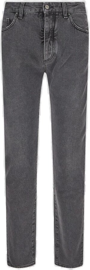 Palm Angels Logo Printed Straight Leg Jeans