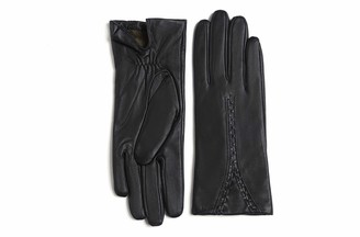 WOMENS TOUCH SCREEN REAL LEATHER GLOVES THERMAL LINED BLACK DRIVING WINTER GIFT 