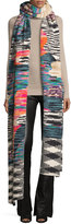 Thumbnail for your product : Missoni Long Multipattern Runway Scarf, Black/White/Multicolor