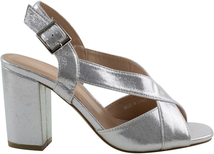 Lady Fashion Mary Jane Shoes Women Summer Pu Leather Silver Slingback  Sandals | eBay