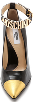 Thumbnail for your product : Moschino Logo Strap Cap Toe Pumps