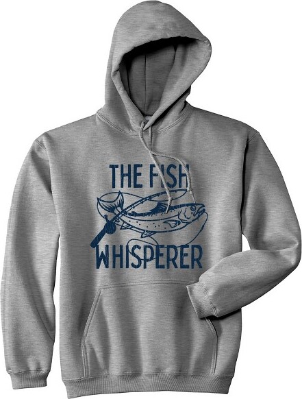 Crazy Dog T-Shirts, Inc. The Fish Whisperer Adut Hoodie Funny Fishing Lover Gift for Dad - Crazy Dog Hoodie Grey L