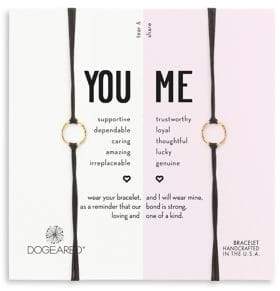Dogeared Two-Piece You and Me Sparkle Sterling Silver Ring Bracelet Set