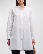 Thumbnail for your product : Eileen Fisher Long Garment-Washed Organic Cotton Poplin Shirt