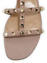 Thumbnail for your product : Valentino Rockstud Leather Flat Sandal
