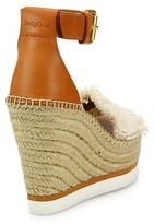 Thumbnail for your product : See by Chloe Glyn Leather & Canvas Platform Espadrille Wedge Sandals