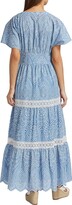 Thumbnail for your product : Elie Tahari Lace Trimmed Tiered Eyelet Maxi Dress