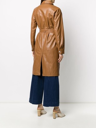 Pinko Faux Leather Trench Coat