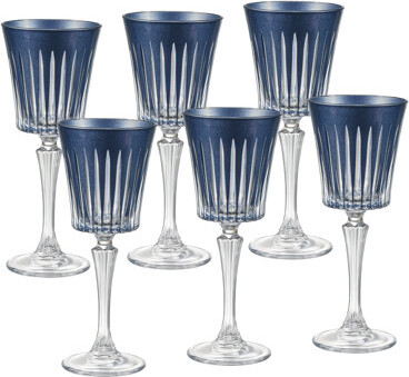 Barski Wine Glasses - Set of 6 Wine Goblets for Red Wine or White Wine - Colored - Elegant Colored Glassware Water Goblets - Gift Ready Colored Stemware - Co