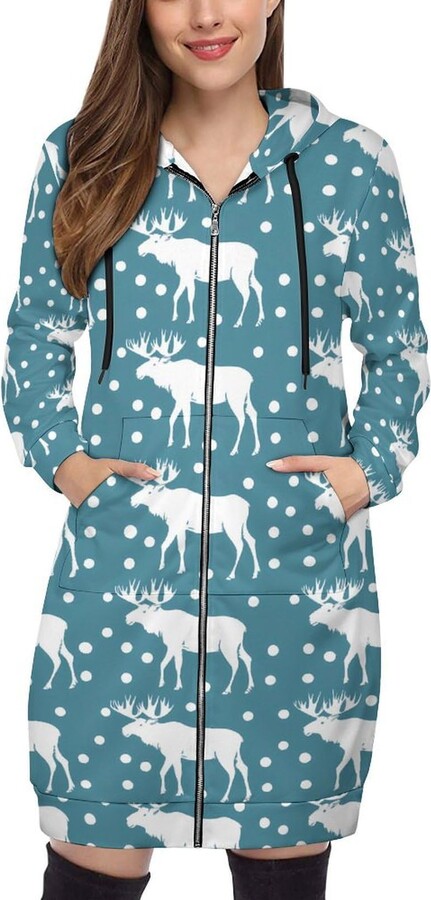 Generic Deer Moose Womens Hoodies Fashion Tops Long Sleeve Shirts Sweatshirts Sweaters for Fall Winter Style