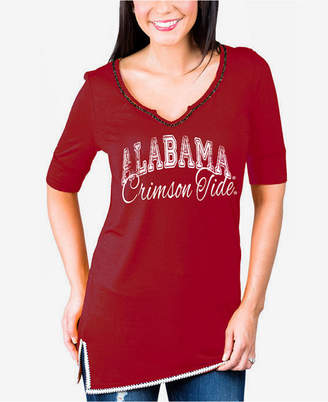 Couture Gameday Women Alabama Crimson Tide Beaded Neckline T-Shirt
