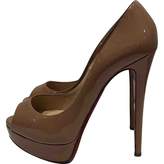 Lady Peep Patent Leather Heels 