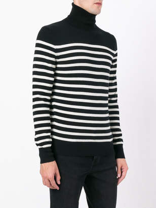 Saint Laurent striped roll neck jumper