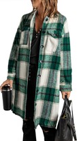 Thumbnail for your product : Kirundo 2023 Fall Winter Women's Flannel Plaid Shirts Jacket Casual Long Sleeve Boyfriend Button Down Shacket Coats(Style3-Pink
