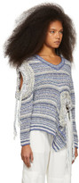 Thumbnail for your product : Stella McCartney Blue and White Asymmetric Sweater