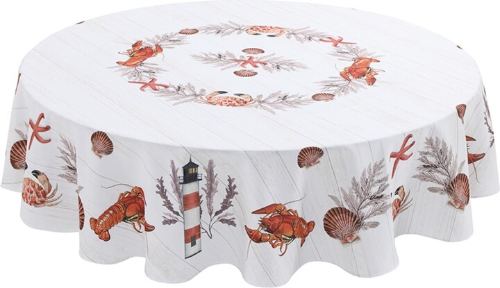 Laural Home Seafood Shack Round Tablecloth, 70\
