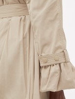 Thumbnail for your product : Moncler Gathered-cuff Micro-faille Coat - Beige